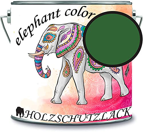 Holzschutzlack Holzlack Holzlasur wetterbeständiger Langzeitschutz Wetterschutzfarbe Holzschutzfarbe RAL 6002 Laubgrün // elephant color