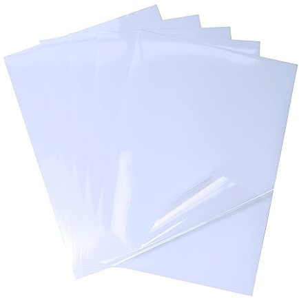 Lot de 25 feuilles de papier autocollant 100 % transparent étanche pour imprimante laser Format A4 Imprimable Transparent