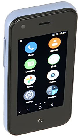 D18 Mini Mobiltelefon, 3g Mini För Smartphone, 2,5 Tums Pekskärm, Wifi Dual Sim, 1gb 8gb Quad Core Upplåst Mobiltelefon 1580mah Med Telefonfodral Laddningskabel för Studenter (Ljusblågrå)