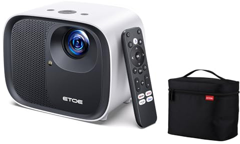 Smart Projector with 4K Android TV 14.0 & Netflix Licensed, 600 ANSI Lumens, Dual 10W Bass Speakers, Auto Focus & Keystone, Home Cinema for Bedroom, Garden, Living Room
