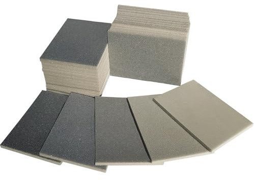 30 PCS Hand Sanding Block Sponge Set 400-3000 Grit, Ultra Fine Sanding Sponges Pads, Soft Foam Sanding Sponge Wet Dry Sandpaper for Model Plastic Toy Metal Wood Furniture Polishing