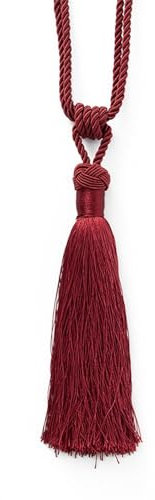 A.Monamour 4 Stück Vorhang Raffhalter Vorhanghalter Gardinenhalter Halterungen Gardinen Spangen Halter Clip mit Quasten Schnallen Dekoration für Innen und Außen Vorhänge - rot