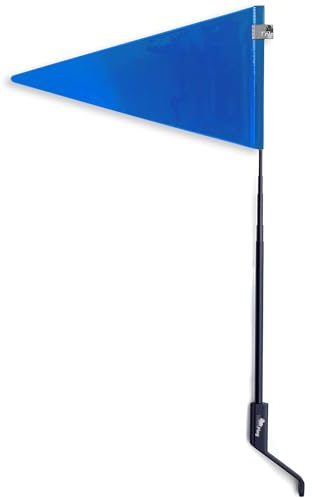 Triceplay Teleskopische reflektierende Sicherheitsflagge aus Kohlefaser, hohe Sichtbarkeit, Fahrradflagge, Kinderfahrrad-Sicherheitsflagge, Fahrradanhängerflagge, Fahrradsichtflagge [Ozeanblau]