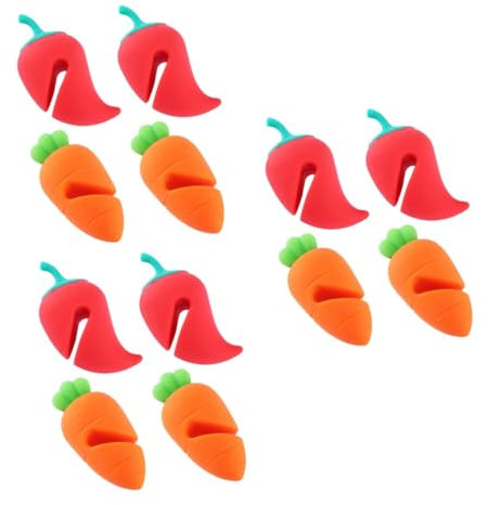 MAGICLULU 12pcs Carrot Chili Shape Silicone Lid Lifters Boil Over Stopper for Frying Pan Reusable Cooking Gadgets