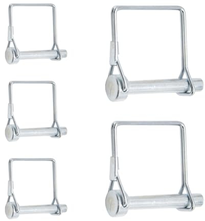 Hocansen 5 Stk Klappsplint 6x50mm Einen Splint Rechteck Karbonstahl Splinte Oberlenkerbolzen Welle Quadratischer Sicherungsstift Verriegelungsstift Kupplungsstifte für Bauernhof Anhänger(8x50mm/FX)