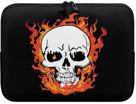 UOIMAG Fire Skull Laptop Sleeve for Men 10 Inch Netbook and Tablet Case Briefcase Carrying Bag Shockproof Computer Bag