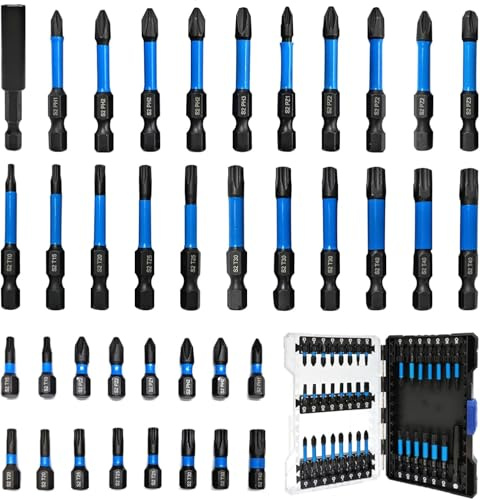 NORTOOLS 38-teiliges Impact-Schraubendreher-Bit-Set, Phillips, Pozidriv und Torx mit 1/4 Sechskant-Schäft, S2-magnetische Nussdreher-Set für Impact-Schrauber und elektrische Schraubendreher