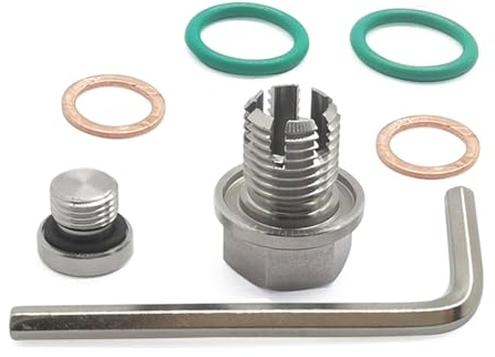 BAHJKASD Praktische Ölablassschraube mit Schraubenschlüssel, Edelstahl-Ölablassschraube, Reparatur-Set, praktisches Gewinde-Reparatur-Set