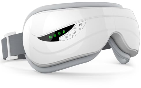 Eye Massager with Heat,Music,Compression, Heated Eye Mask Massage for Migraines & Headache Relief, Reduce Dry Eyes Improve Sleep, Reduce Strain. Birthday and Valentines Day Gifts for Women Men Him