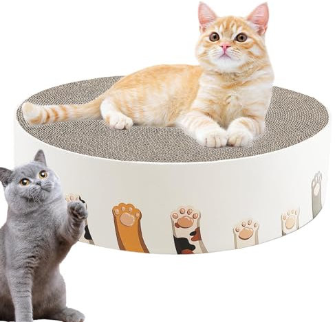 Katzenkratzbett, 2-in-1 Katzenkratzschüssel Aus Karton, Kratzbrett Rund Katze Kratzpappe Für Katzen Wendbaren Kratzstrukturen Und Einem Katzenspielzeug Für Indoor-Katzen, Schleifkrallenschutz