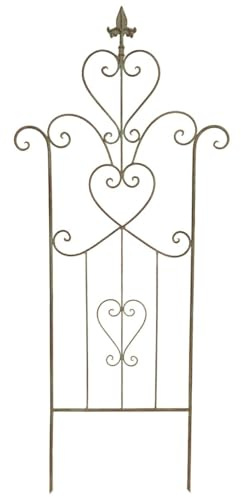 Rankgitter aus Eisen in Grün Antik - Dekorative und robuste Rankhilfe 113 cm - Vielseitige Gartendekoration & Sichtschutz für Balkon, als Rankgitter für Rosen, Gurken und Kletterpflanzen