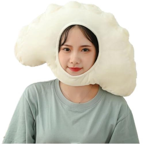 HiyyFloy Gorro De Bola De Masa, Sombrero De Fiesta De Felpa para Comida, Sombrero Loco para Día, Diadema De Felpa para Adultos, Gorro Divertido De Fiesta con Bola De Masa, Gorro De Comida para Niños