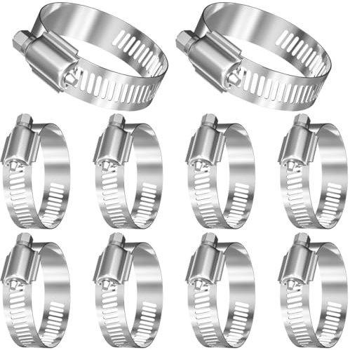 ZKGYUS 10 Pièces 19-29mm Collier de Serrage Réglable,Collier de Serrage Inox Collier Serrage Métallique,collier de serrage pour la Plomberie, Piscine, l'Automobile et les Applications Mécaniques