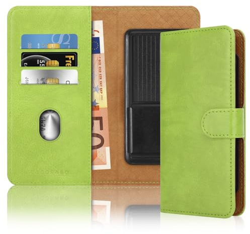 Cadorabo Klapphülle kompatibel mit Apple iPhone 13 PRO-Handyhülle mit Kartenfach, 360 Grad Schutzhülle zum klappen- Flip Case Book Cover PU Leder Handytasche klappbar GRÜN
