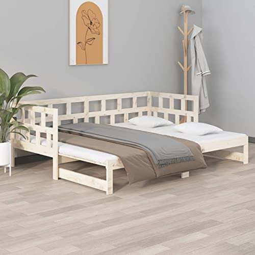 Buzaza Tagesbett Ausziehbar Massivholz Kiefer 2X(90x200) cm Bett Ausziehbar Bett Zum Ausziehen Ausziehbares Tagesbett Bett Sofa - 820222