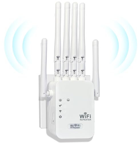 2024 Nouveau Répéteur WiFi Puissant,Amplificateur WiFi Signal Booster,6 Antennes WiFi Extenders,2 Ports LAN,Mode Répéteur & Routeur & AP,Installazione Facile.b1