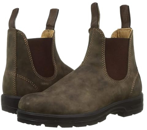 LMUIPMAA Herren Chelsea-Stiefel Wasserdicht Stahlkappe Arbeitsstiefel,Braun,43 EU