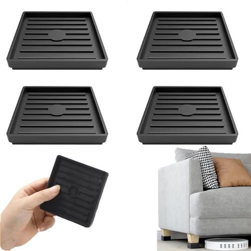 4 Stück rutschfest Möbeluntersetzer, 63x63mm Möbelstopper, Antirutsch Pads Möbel, Möbelräder Stopper, Klavieruntersetzer, Bodenschoner für Stühle, für Alle Böden Und Räder, Sofas, Bett