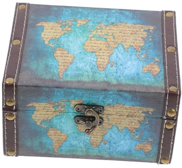 GALPADA Vintage Aufbewahrungsbox Mit Schloss Schatztruhe Junge Mädchen Schmuck Dokumentenbox Große Kapazität Robust Und Verschleißfest Dekorative Grüne Piraten-truhe Für Junge Mädchen