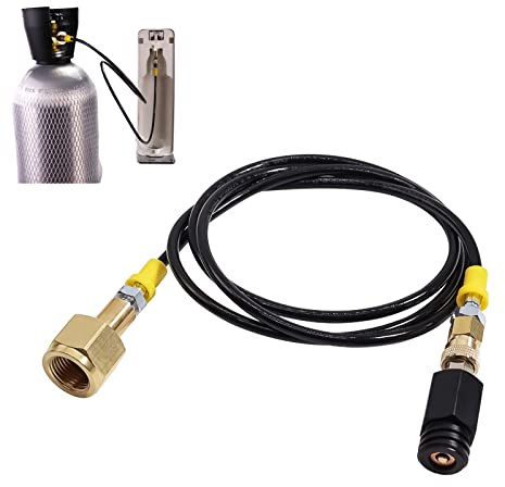 Yearninglife Soda-Schlauch, CO2 Zylinder Adapter mit Filternetz 1.5m Dünner Hochdruckschlauch Externer Schlauch Soda Schlauch Quick Connect für Sodastream W21.8-14 und Die Meisten Soda Maschine