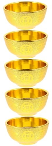 JECOMPRIS 5 Pezzi ciotola vegetariana di grandi dimensioni tazza con chiave ciotola del tempio scodella ciotole coppa santa multifunzione per offerte decorativa plastica D'oro