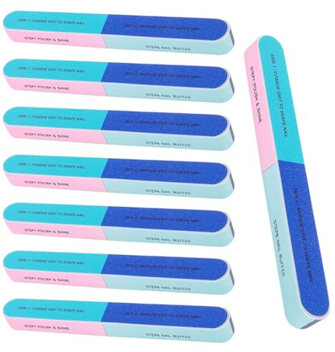 8 PCS Nail File and Buffer Set - Professional Multi-Grit Nail Buffer Blocks for Manicure, Grooming, Shaping & High-Gloss Polishing