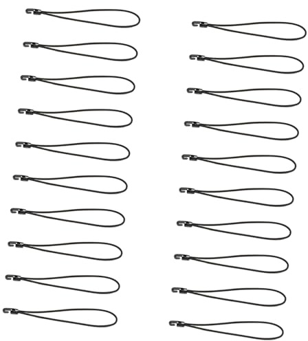 Lot de 20 élastiques à crochet de 10 cm en caoutchouc robuste - Accessoire pour bâche, filet, bannière, équipement de camping, sangles de tension avec crochet