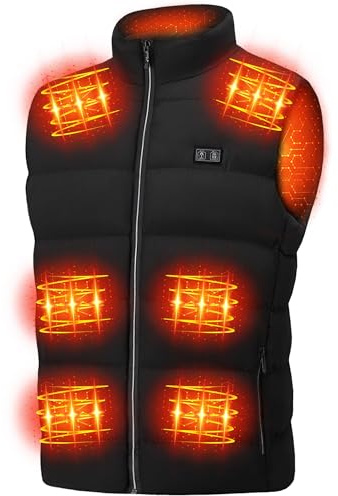 MDYHPN Gilet riscaldato per uomo e donna, gilet riscaldato elettrico con USB con 15 zone di riscaldamento 3 livelli di temperatura, giacca leggera invernale riscaldata per escursionismo, sci (batteria