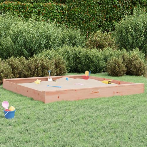 Sandbox con sedili, sabbiera da esterno in legno massello per bambini dai 3 agli 8 anni, fossa di sabbia in legno di abete per cortile e giardino