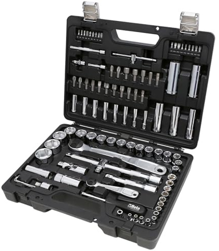 Beta BW 903E/C98 – Juego de 45 Vasos Hexagonales, 35 Puntas para Atornilladores, 4 Llaves Allen Acodadas y 14 Accesorios, en Caja de Plástico