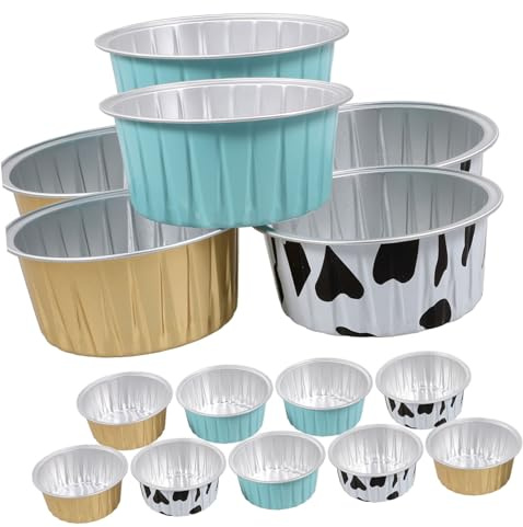 iplusmile 15piezas Moldes de Aluminio para Pasteles Reutilizables para Hornear Cupcakes Tartas y Pudines para Hornear Casa o Eventos
