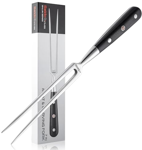 Seido Knives Shujin 7 Meat & Carving Fork – Premium Japanese Stainless Steel Fork for Effortless Slicing, BBQ, and Kitchen Precision