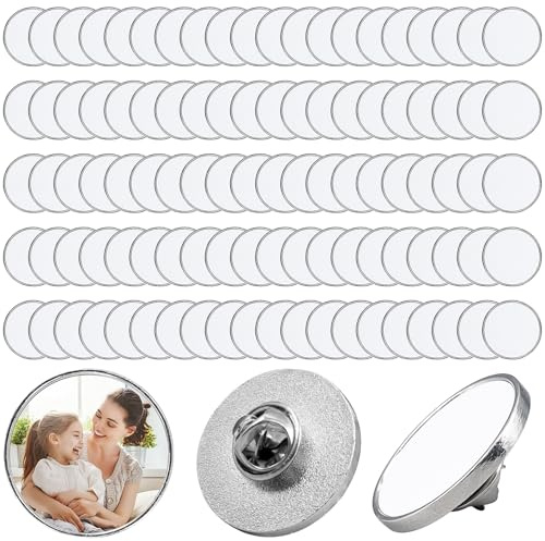 100 Stück Sublimation Rohlinge Anstecker, 25 mm Selber Machen Blanko Pin