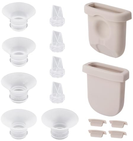 Goktvai 15pcs Replacement Parts Kit for Eufy Breast Pump, Includes 2 Silicone Diaphragms 4 Duckbill Valves 5 Flanges & 4 Sealing Plugs Compatible with Eufy S1 Pro/S1/E10/E20 Wearable Breast Pumps