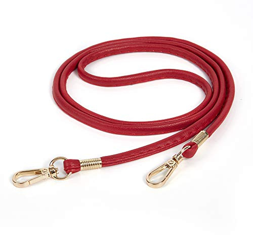 Crossbody Taschenkette Geldbörsen Kette Riemen Ersatzkette Dünner Weicher PU Leder für kleine Tasche,börse,Clutch,Handyhülle (Rot - Gold)
