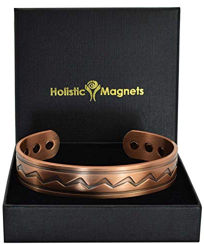 Holistic Magnets® Reinem Kupfer Armband Herren Damen Magnetarmbänder Geschenkideen für Männer Frauen Arthritis Tendinitis Handgelenk Gelenkheilung Armband–MP (M: Handgelenk 16,5-19,5cm)