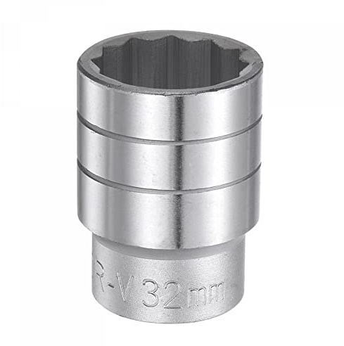 sourcing map 32 mm 12-Punkt-Flachsteckschlüssel, 3/4-Zoll-Antrieb, metrisch, CR-V