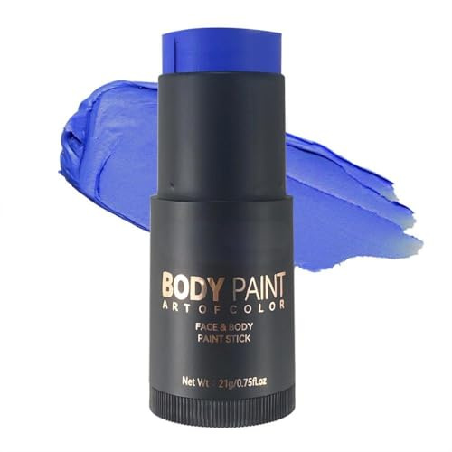 Stick di pittura per il corpo del viso, Stick di pittura per il corpo del trucco del viso a base di olio pigmentato e non tossico per le feste in costume di Halloween Cosplay SFX Makeup (#Blu)