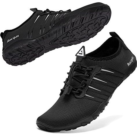 Racqua Pool Shoes Quick Dry Barefoot Water Aqua Sport Beach Swim Surf Diving for Men Women Black EU39=UK 6.5