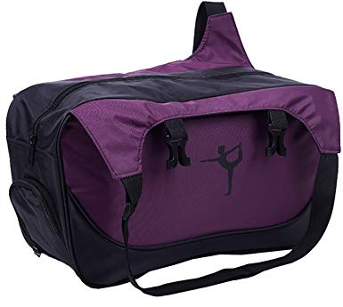 SUNGOOYUE Yoga-Tasche, Übungs-Yoga-Matten-Tragetasche, Tragetasche mit Großem Fassungsvermögen, wasserdichte Gym-Fitness-Handtasche (Lila)