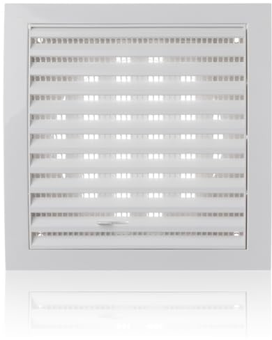 Ø 125mm Rejilla de Ventilación Regulable de Plástico ABS Blanco con Mosquitera y Brida - Rejillas de Ventilación Rectangulares