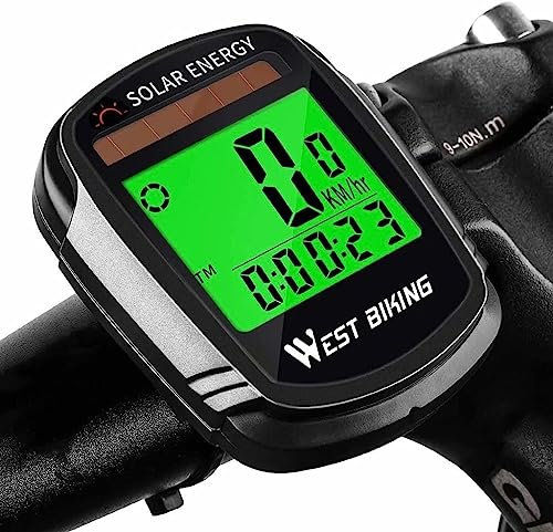 WDX Compteur de vitesse multifonction à énergie solaire pour vélo, sans fil, étanche, kilométrage, podomètre, mesure de la vitesse