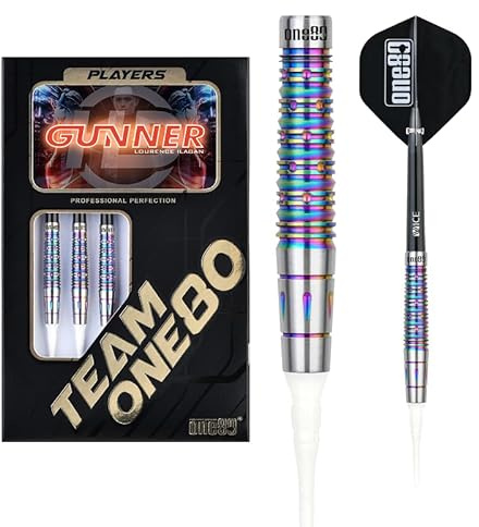 ONE80 Soft Dart Lourence Ilagan The Gunner HD 80% Tungsten Softtip Dart Softdart Dartpfeile Set mit Schäften und Flights Hochwertige Tungsten Softdarts