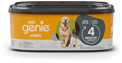Pet Genie – Jumbo refill 1-pack – Up to 4 months of supply - Ultimate odor control dog poop bags