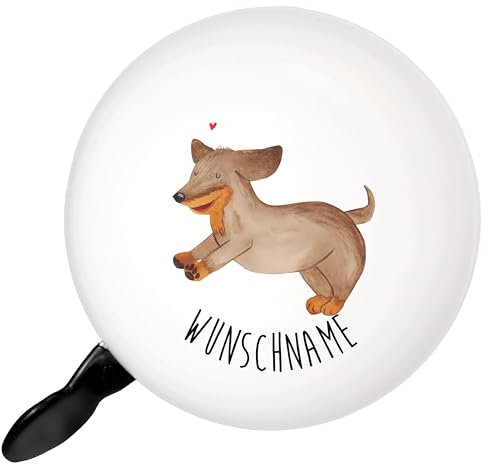 Mr. & Mrs. Panda Personalisierte Fahrradklingel Hund Dackel - Geschenke, Mit Wunschtext, Hunde, Dachshund, Sprüche, Herz, Personalisiert, klingel, Namen