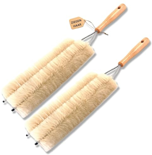 Novaliv Lot de 2 brosses de nettoyage pour radiateur - 47 x 14 cm - Idéal comme brosse de nettoyage pour radiateur, fourche, double tissu