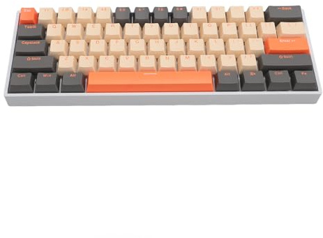 Cuifati Teclado Mecánico para Juegos 60% con Interruptor Azul, 61 Teclas Mini Teclado para Juegos 60 por Ciento RGB Retroiluminado 3 Modos BT 2.4G Teclado Inalámbrico USB C con Cable