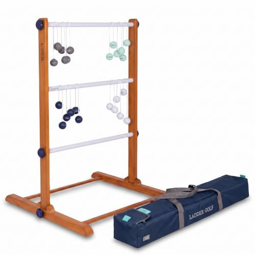 DOCTOR SPORT Leitergolf, 12x Golf Bolas, Hartholz, in Tragetasche, Profi | Testsieger, Offiziell und Robust, Indoor Outdoor Wurfspiel