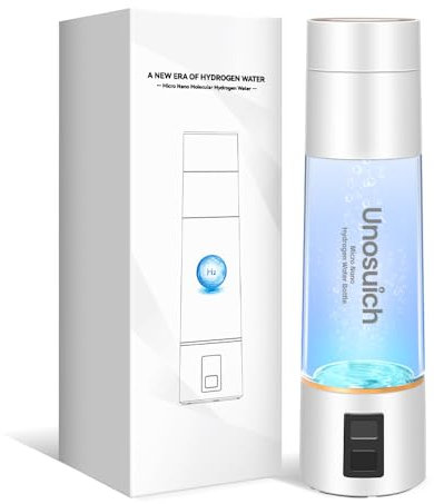 Unosuich Micro Nano Hydrogen Water Bottle - Hydrogen Rich Water Bottle Generator - Molecular Hydrogen H2 Gas Infused Water Pitcher/Kettle/Ionizer - Spe Pem Tech, 5000Ppb, No Chlorine, Best Gifts