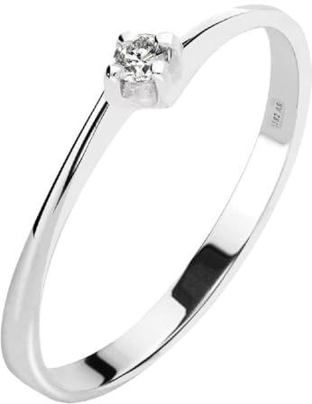 CHRIST Damen-Damenring 375er Weißgold 1 Diamant